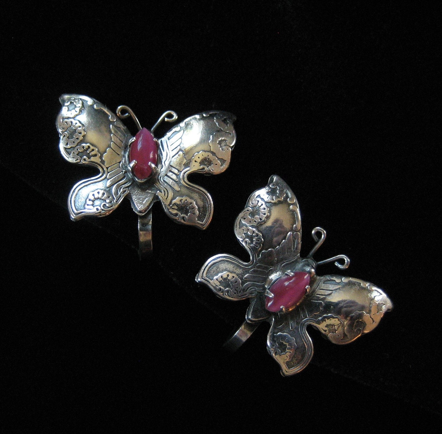 1930's Mexico Sterling Butterfly Earrings