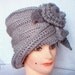 Womens Crochet Hat - Crochet Cloche Hat - Women Hat, Gray Hat - Made with Acrylic Yarn -Flatters All Head Sizes Spring Fashion