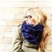 Circle Scarf - Blue and Black plaid.  Infinity scarf, loop scarf, eternity scarf, hipster, tube scarf