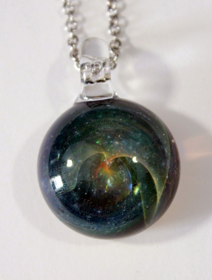 Round Cosmos Sprial Glass Pendant