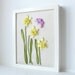 Embroidered Framed Daffodils in Silk Ribbon