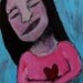 She Found Love No. 3 - original mixed media 5x7 painting