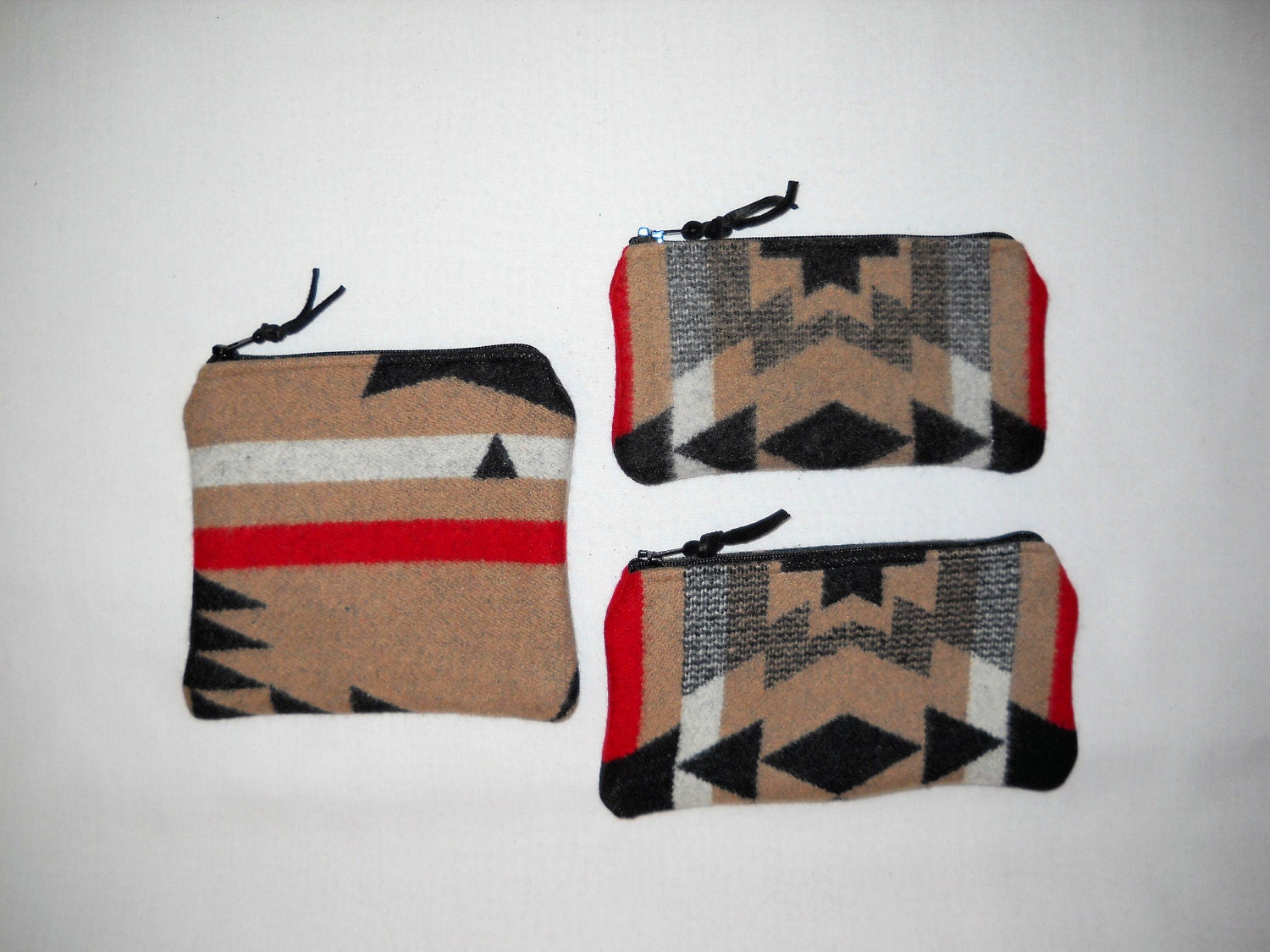 Pendleton Wool Brown and Black Overall Organizer Set of 3 / Gift Set