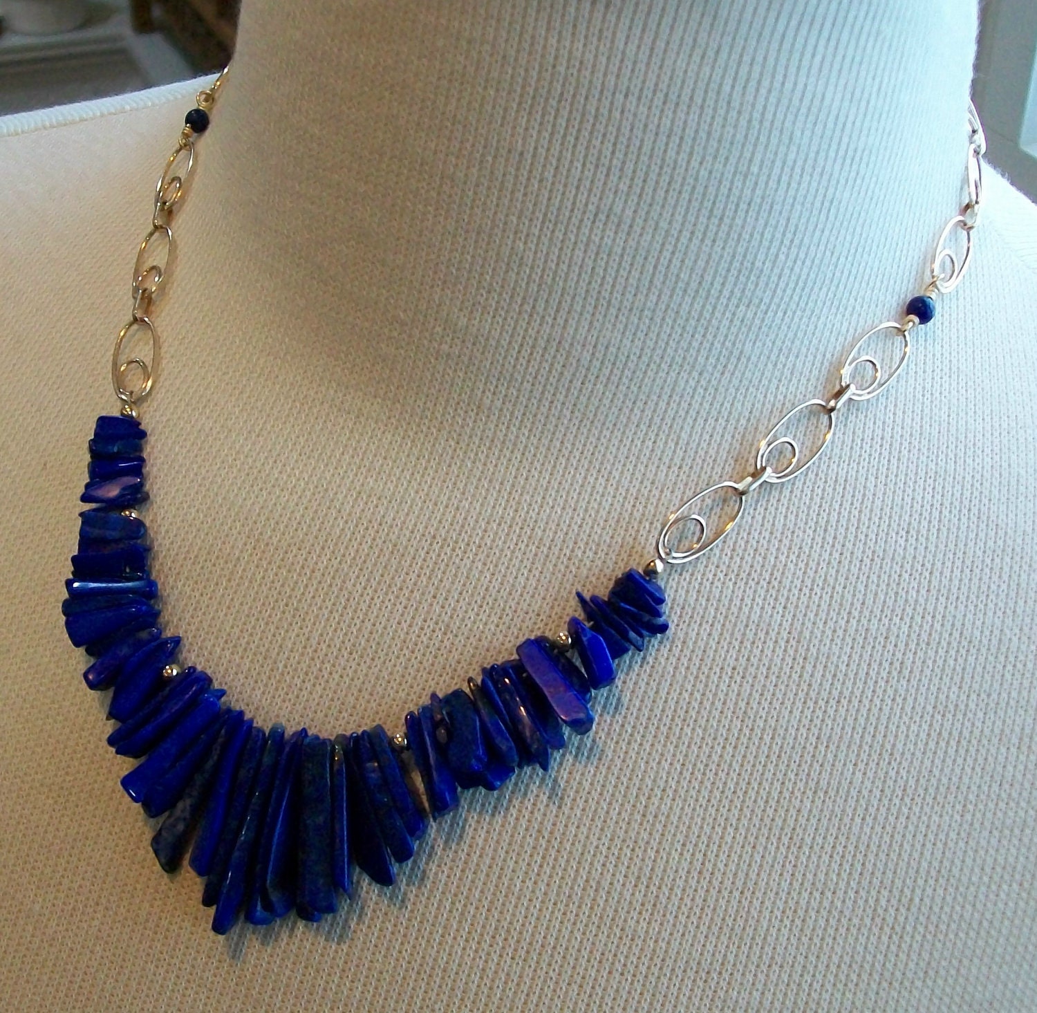 Smooth Lapis Lazuli Sticks 14kt Gold Filled by estanciadesigns