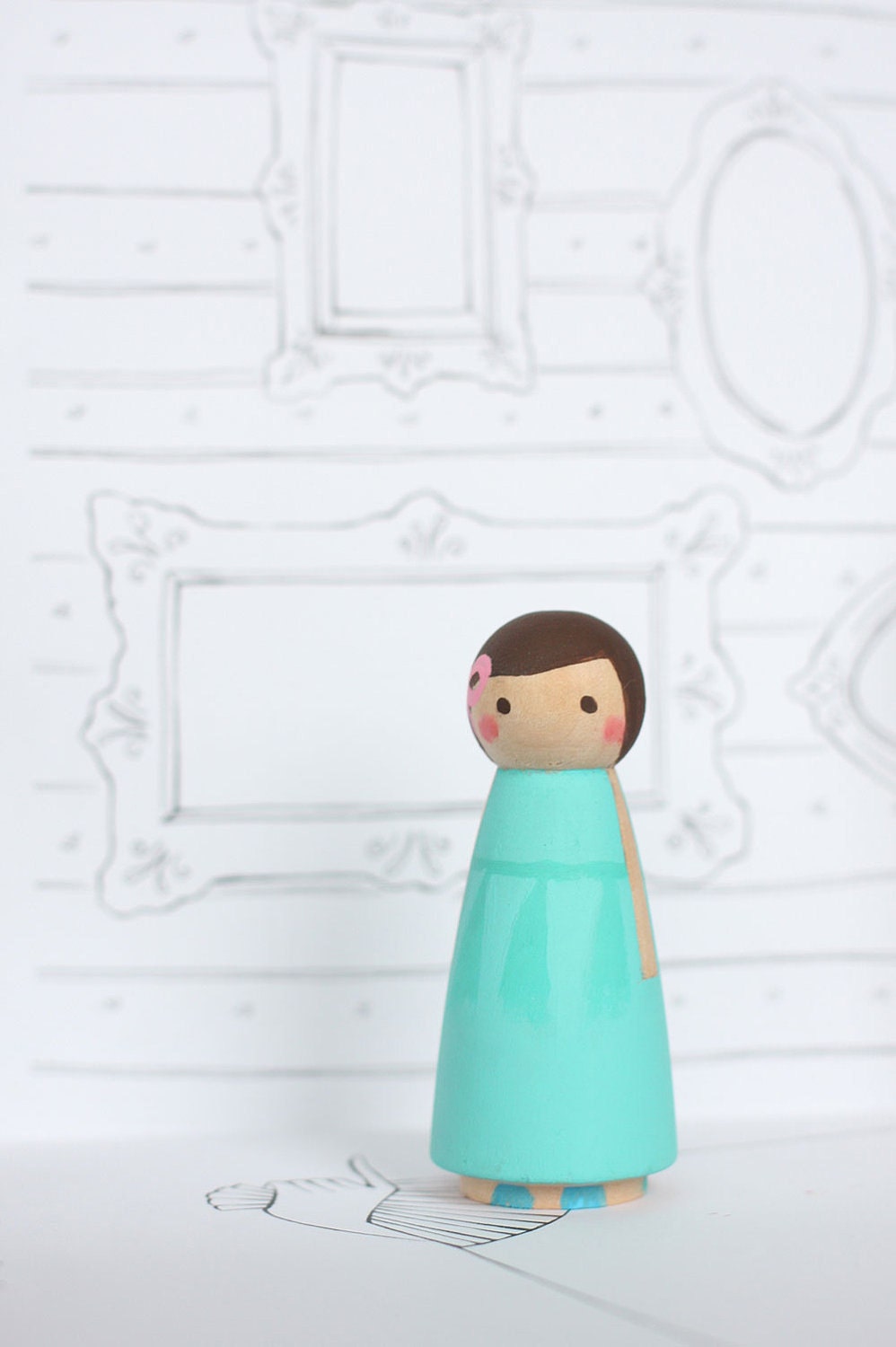 Sam the birthday girl in blue wood doll