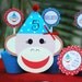 SOCK MONKEY Birthday Invites and collection by palmbeachpolkadots.com