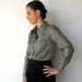 Vintage 1970s Navy and Lime Diagonals Blouse