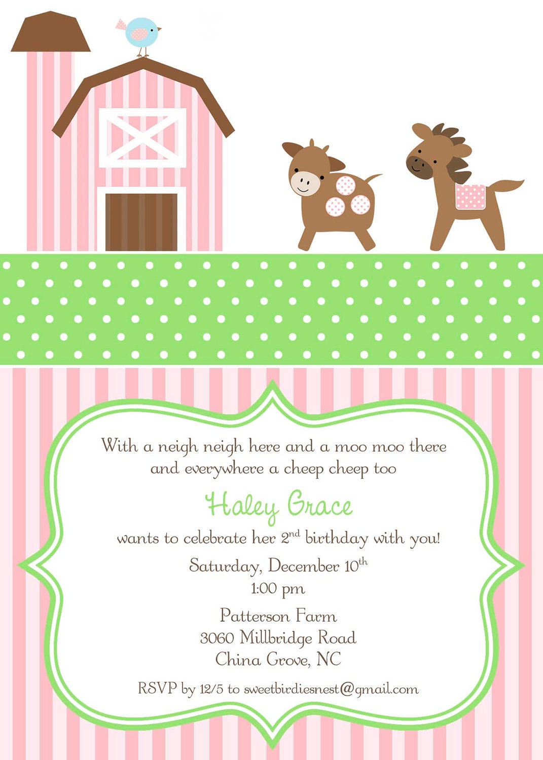 Pink Farm Invitation