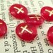 Vintage red and gold glass religious gems