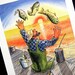 The Fisherman Juggler Original Watercolor by Barry Singer