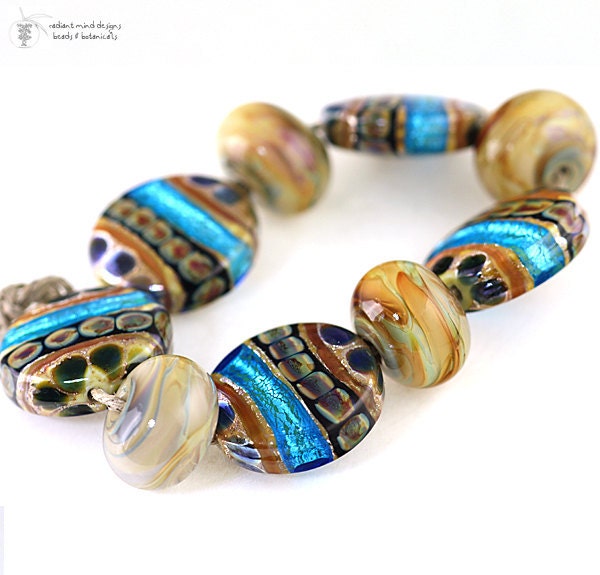 Lampwork Beads Tuscan Abalone Set Handmade Glass Goodness for your Inspired Designs