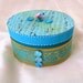 Turquoise Blue Decorative Wooden Box Victorian Elegance