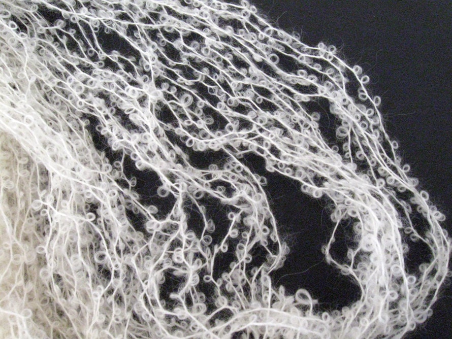 Kid Boucle Mohair lace art yarn, great texture, perfect for photo props - 4 ounces, 500 yards