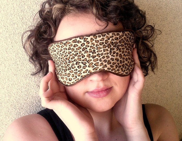 Wild Leopard Handmade Sleep / Eye Mask with Silk Lining / Soft and Padded