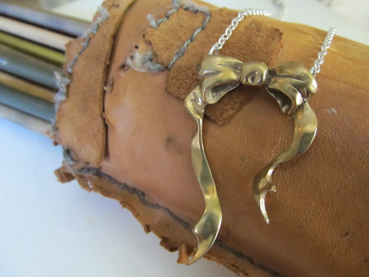 JumBow Necklace - bronze - Bow