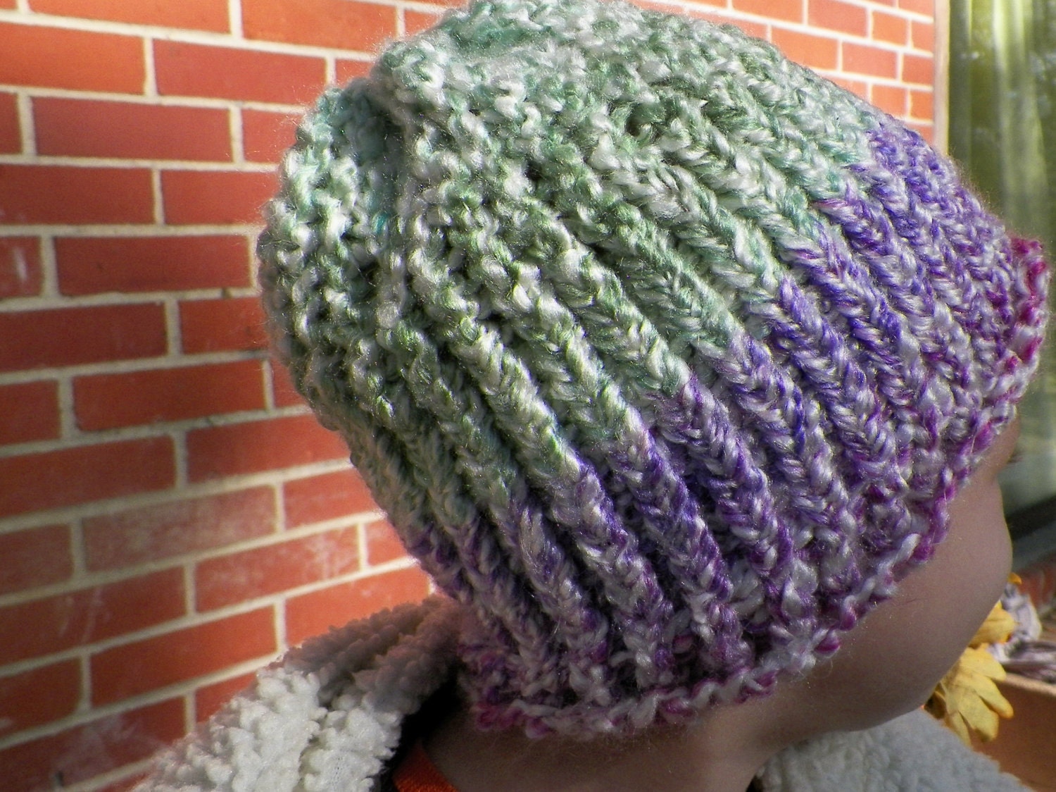 Girl's Handmade Knit Hat Ages 3 - 6
