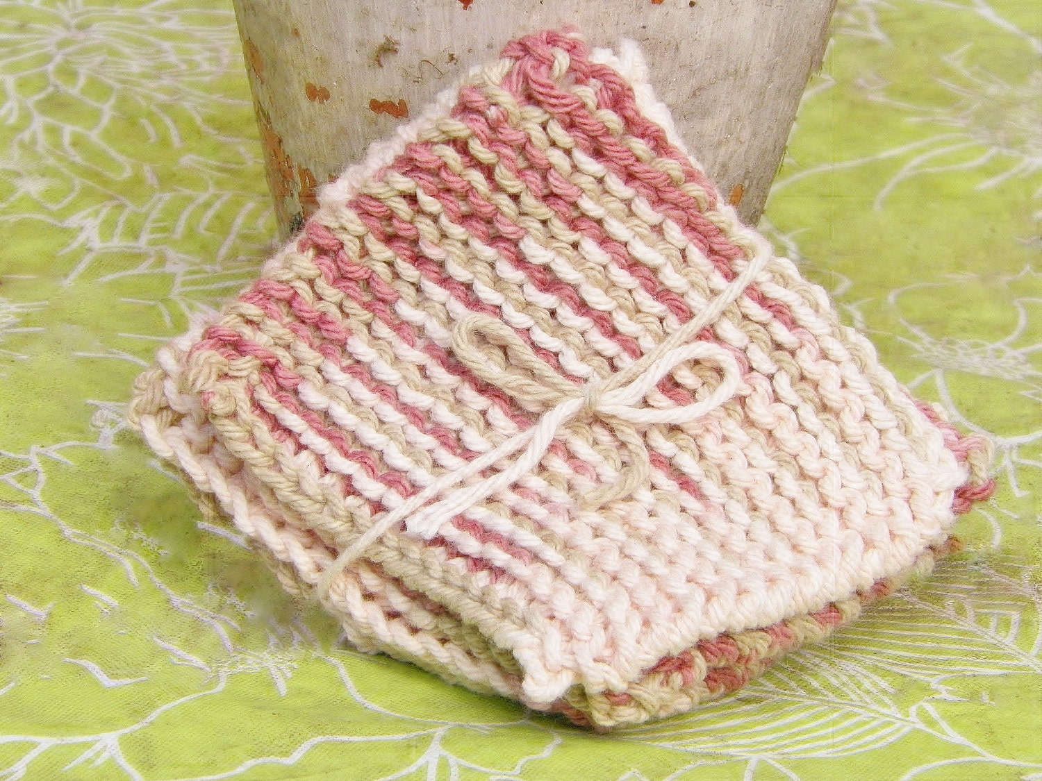 Earthtones set of 4 Handmade Knit Coasters