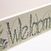 Wood Welcome Sign White with Wildflowers