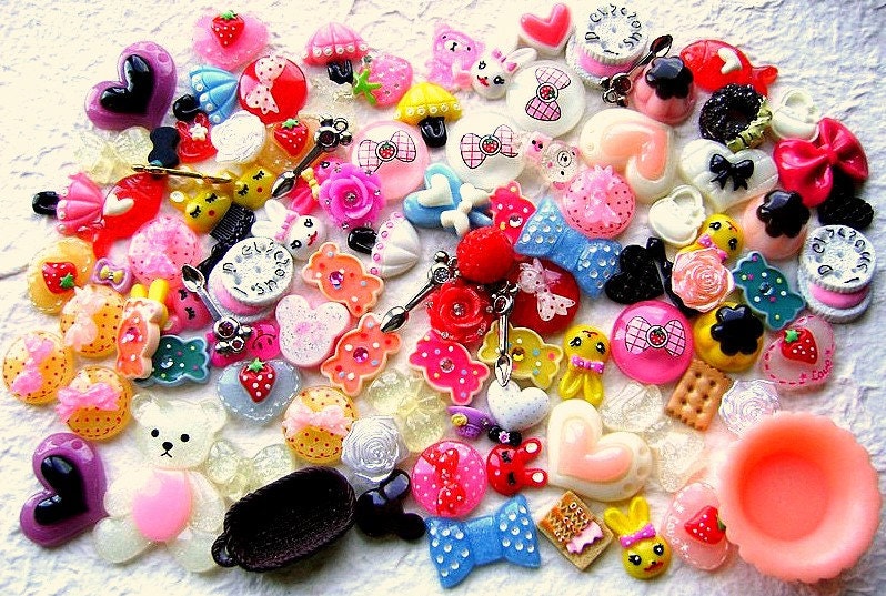 WHOLESALE Kawaii Cabochons MIX 100 Set 14 DecoSweets
