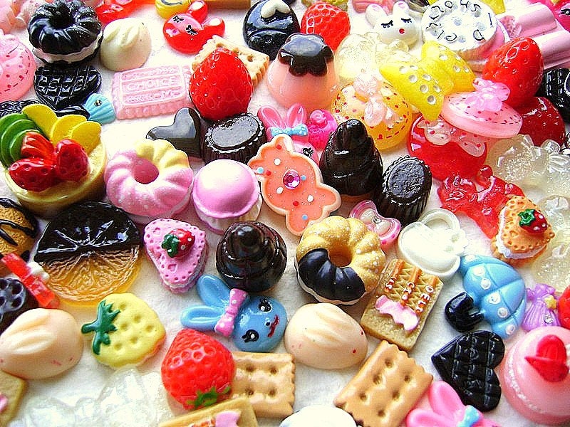 WHOLESALE Kawaii Cabochons MIX 100 Set 15 DecoSweets