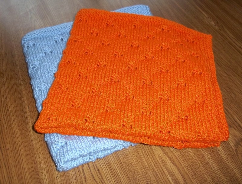 RESERVE for ekgetter Orange and Blue Small Baby Blanket