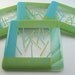 Fused glass Coasters Green and Turqouise Confetti