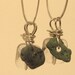 Leland Blue Slag Glass and Rock Quartz Crystal Sterling Silver Earrings