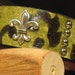 CHARITY-- Fleur De Lis Leather Dog Collar and Matching Leash