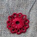 Maroon Tatted Solo Flowered Necklace - Red and Silver - Nomia