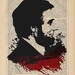 Abraham Lincoln Vampire Blood Original Art Print on an Antique Upcycled Bookpage