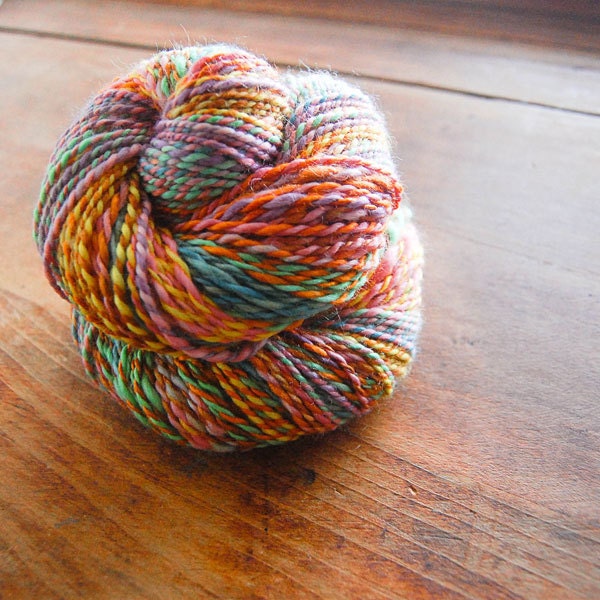 Fruit Punch- Handspun Merino/ Silk Yarn- Klose Knit Boutique