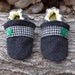 Houndstooth Wool Slippers Leather Bottom Kids Size 18-24 months old made from recycled materials
