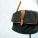 Striped Cross-body / Leather Trim . Vintage Fendi Purse . Italian Designer Shoulder Bag