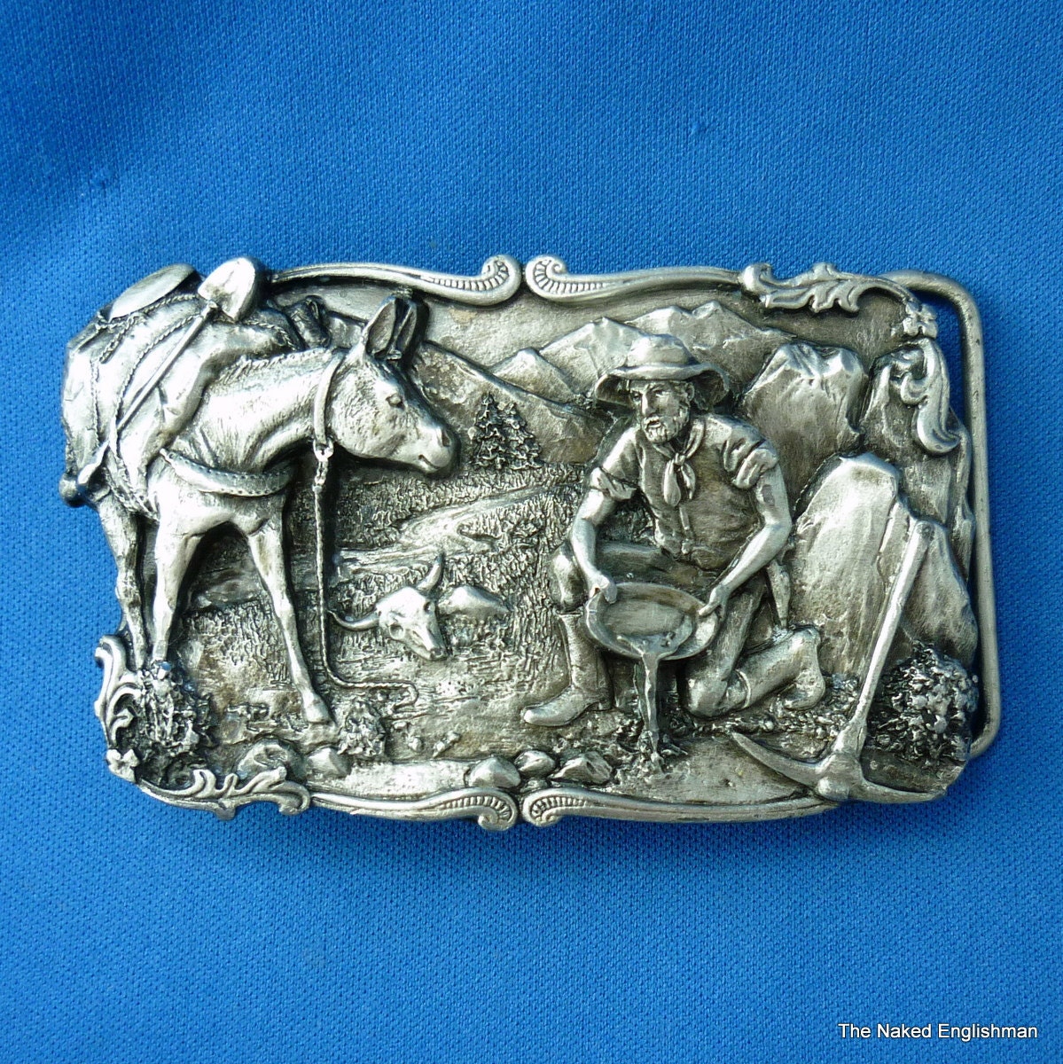 Dreams of striking it rich pewter belt buckle by Arroyo Grande Buckle Company