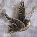 Swallow Bird necklace - ceramic, black and white
