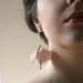 Flower earrings in peach charmeuse - bridal - weddings - romantic