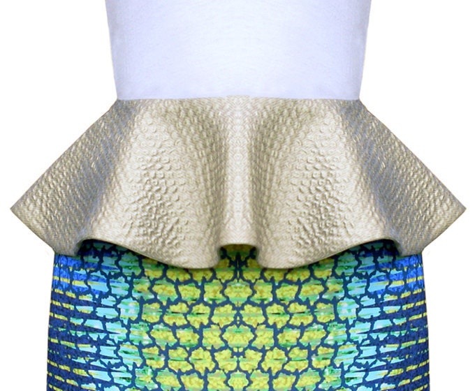 DETACHABLE PEPLUM in Gold Bubbleweave Silk