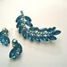 Vintage Rhinestone Demi Parure of Brilliant Blues