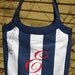 Monogrammed / Personalized Navy Blue & White Stripe Purse