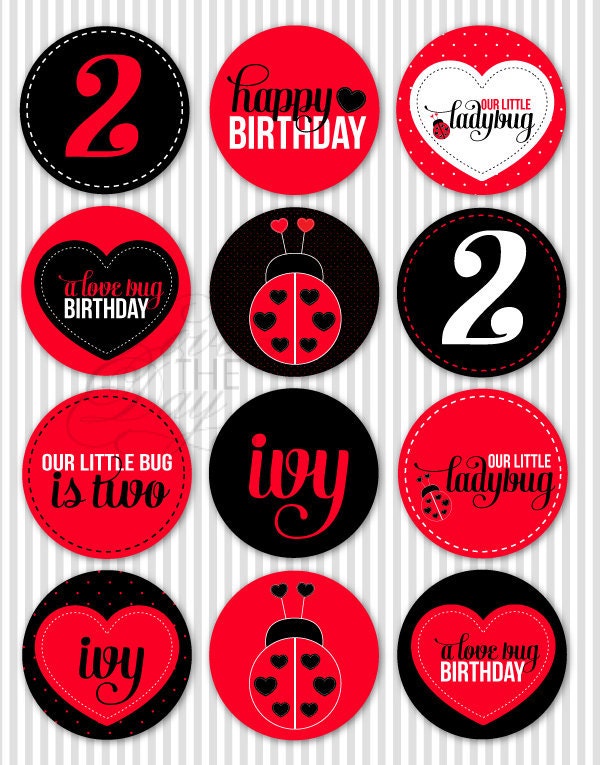 Ladybug Birthday Party PRINTABLE DIY Party Circles by Love The Day