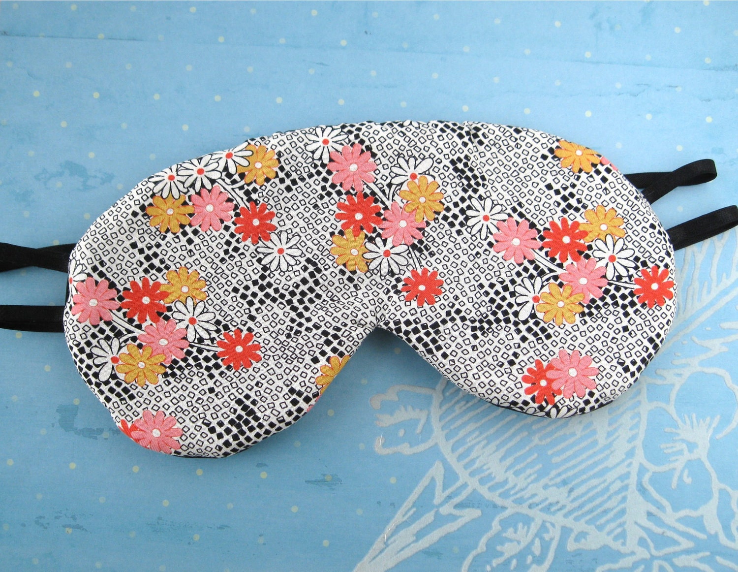 Luxury Silk Eye Mask  Fully Adjustable called Fifth Ave Flower Garden