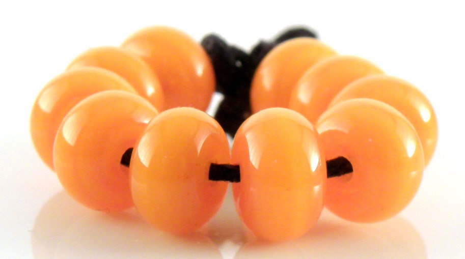 Sunflower Yellow Spacers - Handmade Lampwork Glass Beads - 5mm SRA (Set of 10 Spacer Beads)