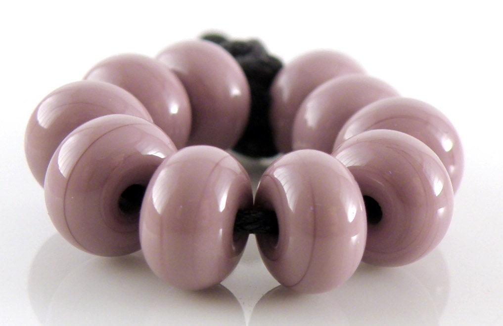 Pastel Violet Spacers - Handmade Lampwork Glass Beads - Purples - 5mm SRA (Set of 10 Spacer Beads)