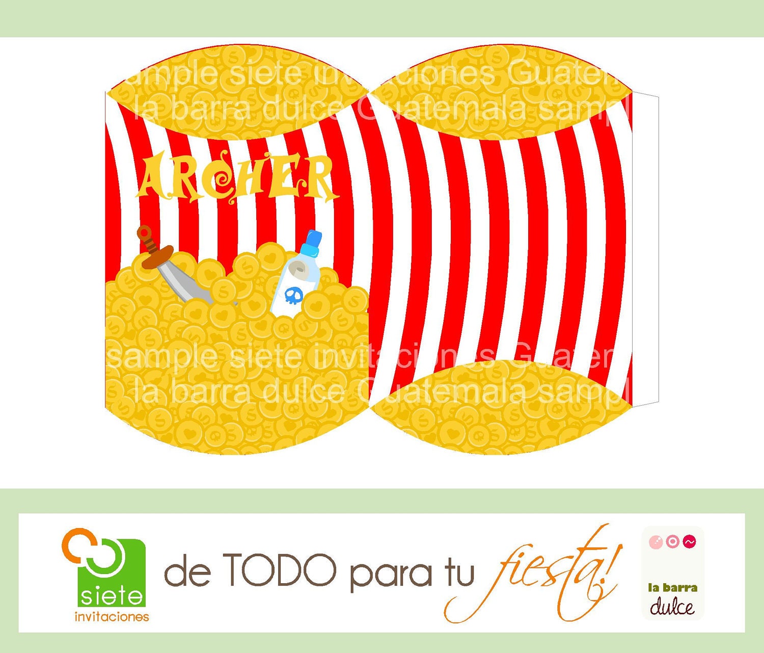 PIRATE Pillow box Pirate party  "Personalized  Printables