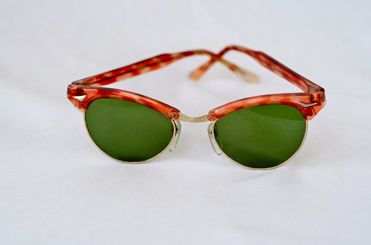 Vintage Green Tinted Cat Eye Sunglasses