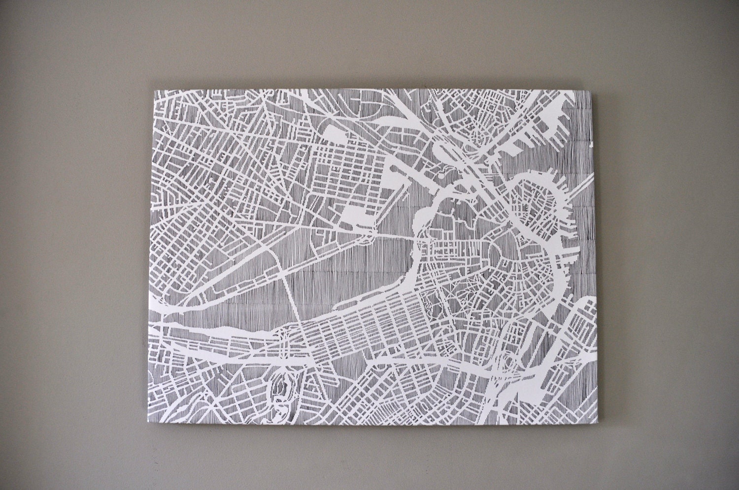 BOSTON stretched canvas print