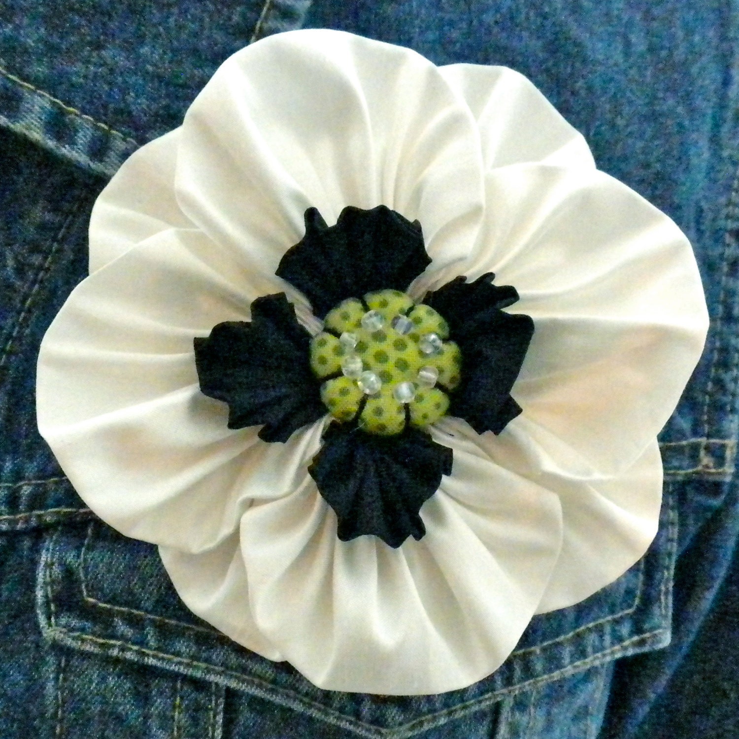 Fabric Flower Tutorial Pattern - Proud Poppy Brooch by La Todera