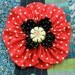 Fabric Flower Tutorial Pattern - Proud Poppy Brooch by La Todera