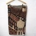 Marimekko baby blanket - brown gold tribal city architecture with rare, out of print Marimekko and organic flannel (Ready to Ship - only 2)