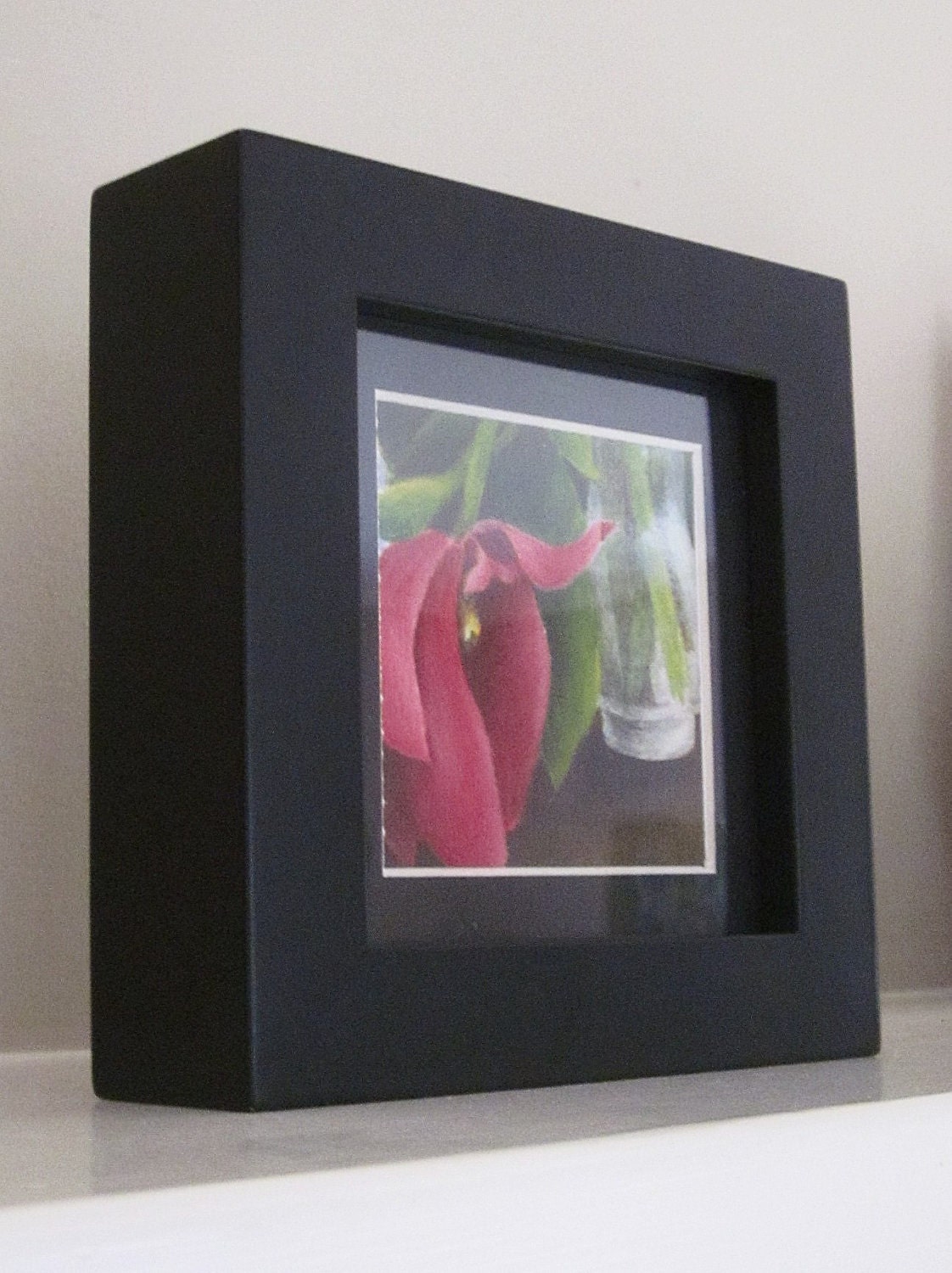 Framed Flower Painting Spring Floral Garden Art Pink Tulip